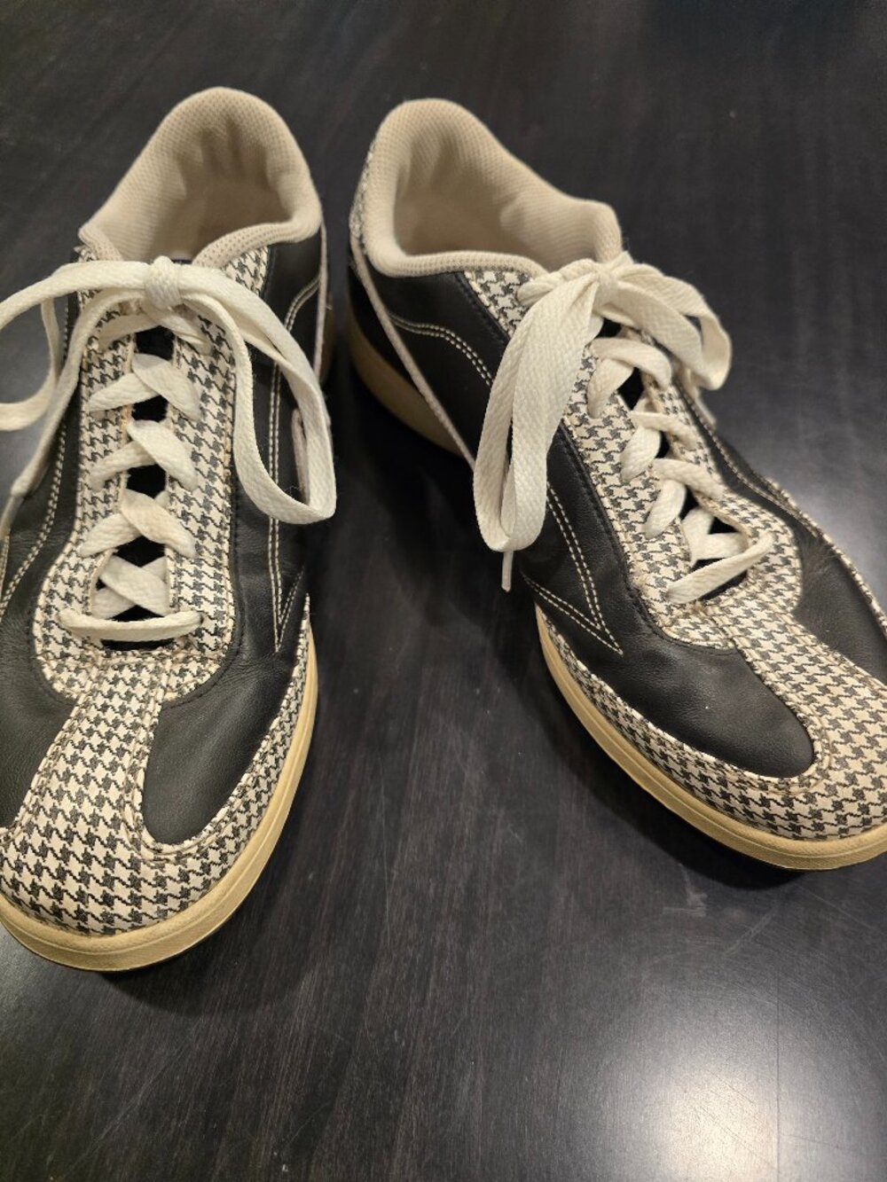 Nike Navy and White Plaid Sneakers W9.5